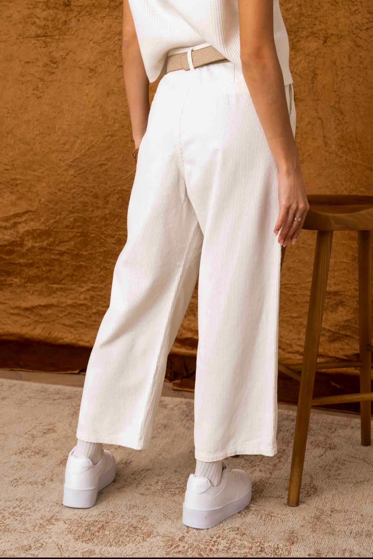 WHITE CORDUROY PANTS