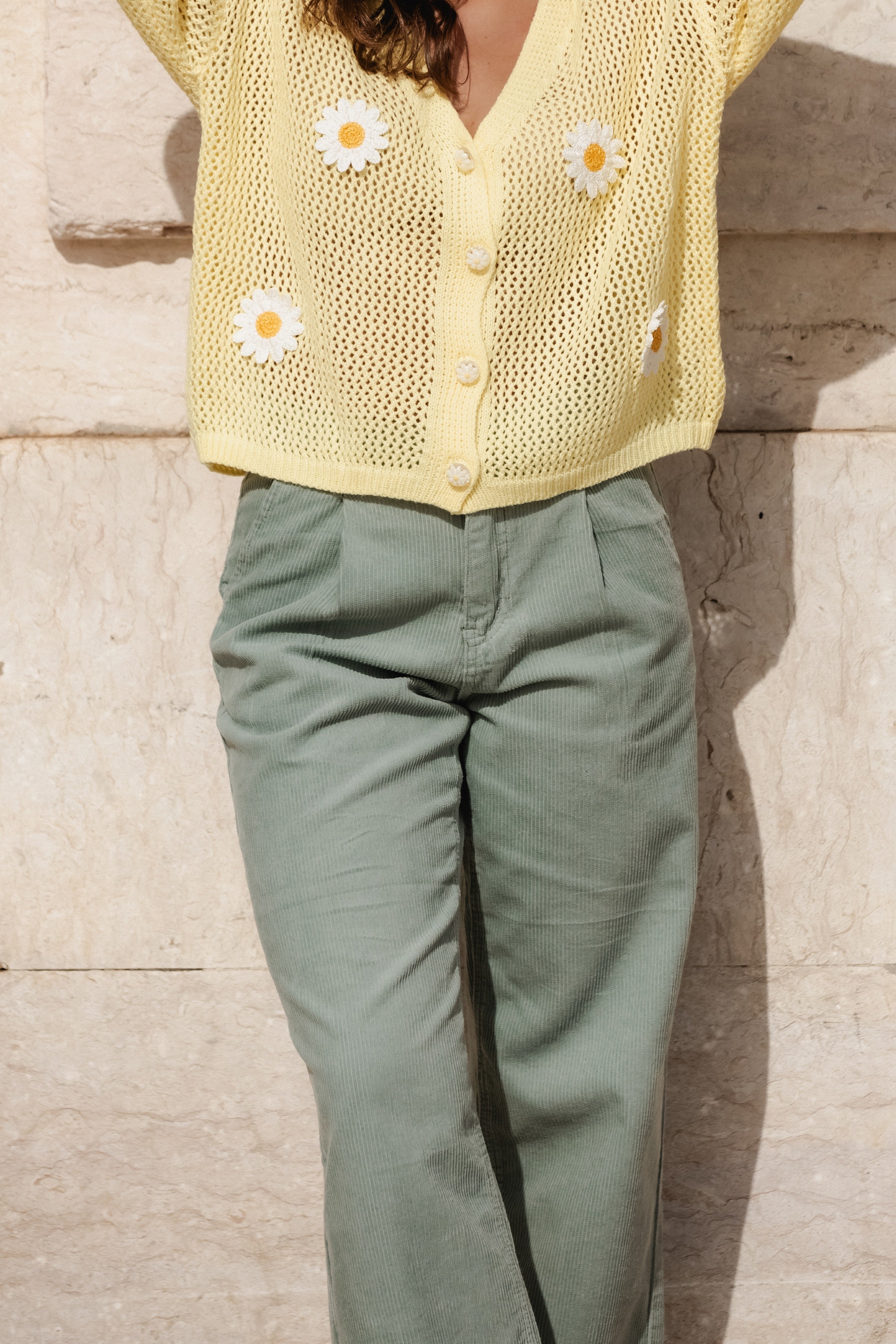 GREEN CORDUROY TROUSERS