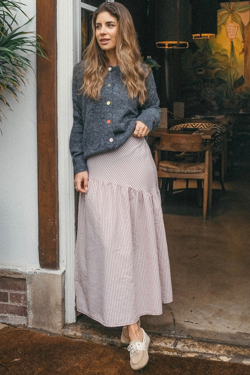 PINK STRIPES SKIRT