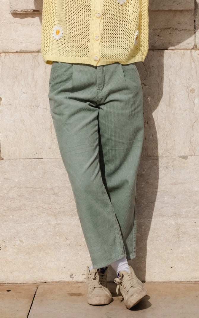 GREEN CORDUROY TROUSERS