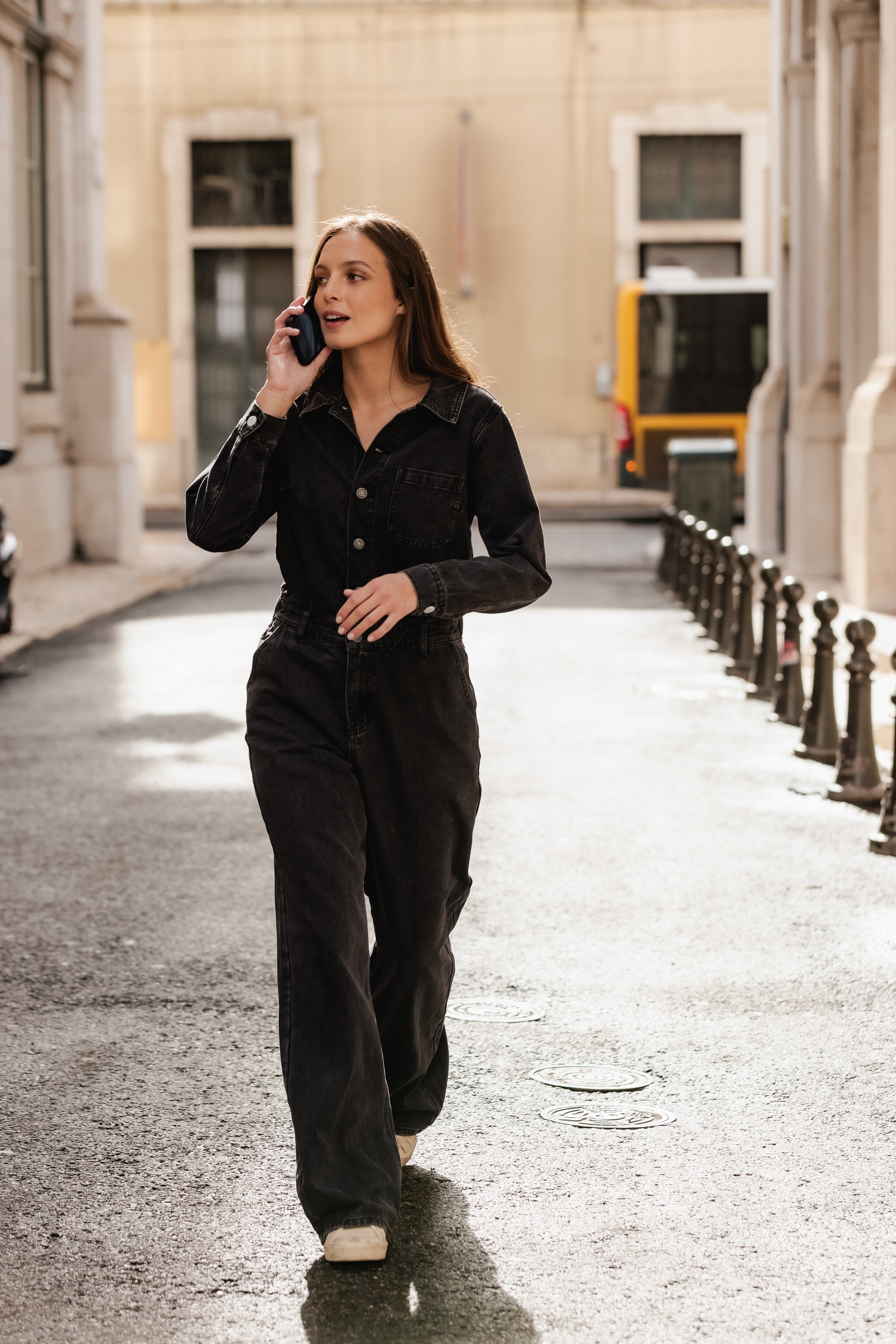 BLACK DENIM JUMPSUIT