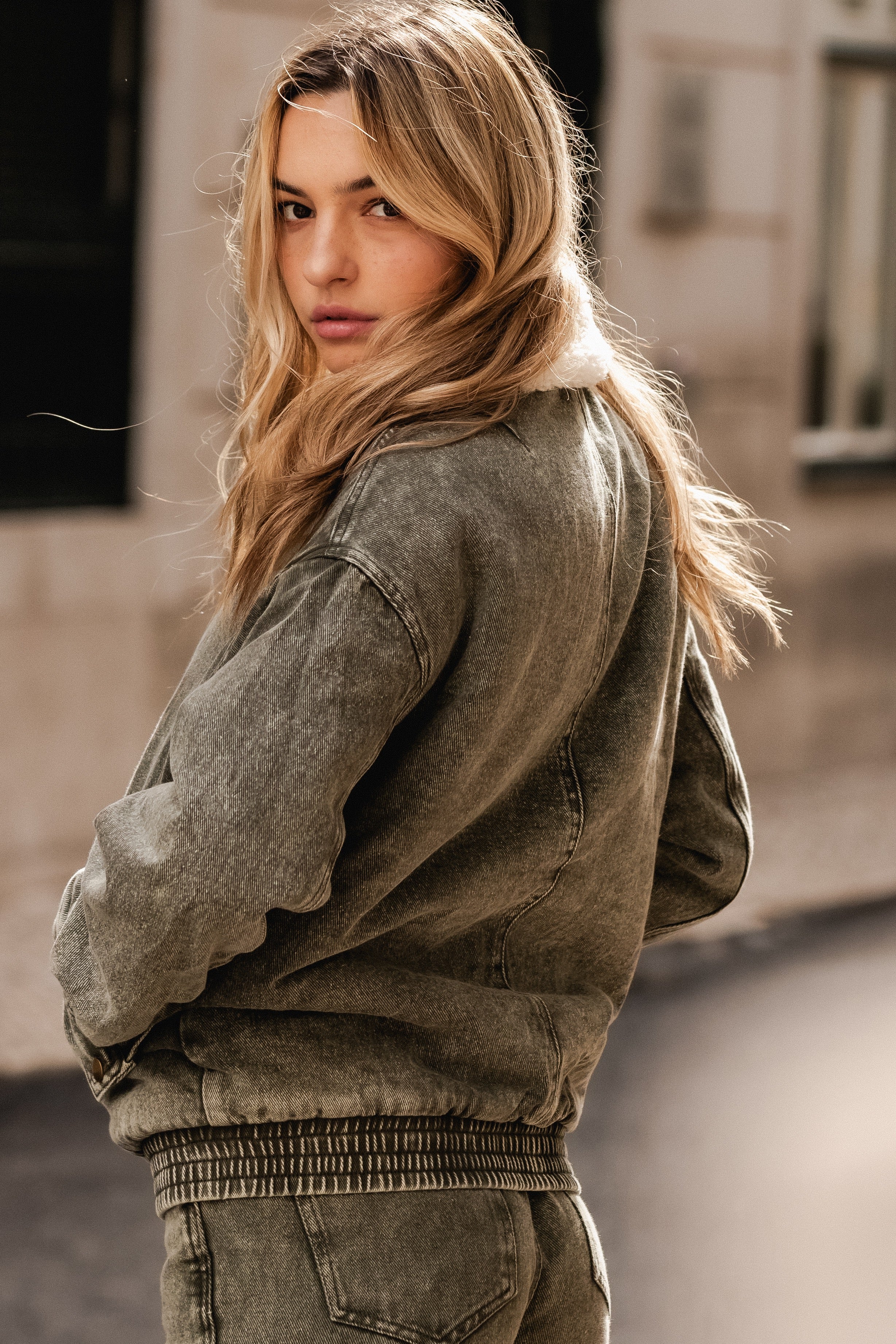 KAKI DENIM JACKET