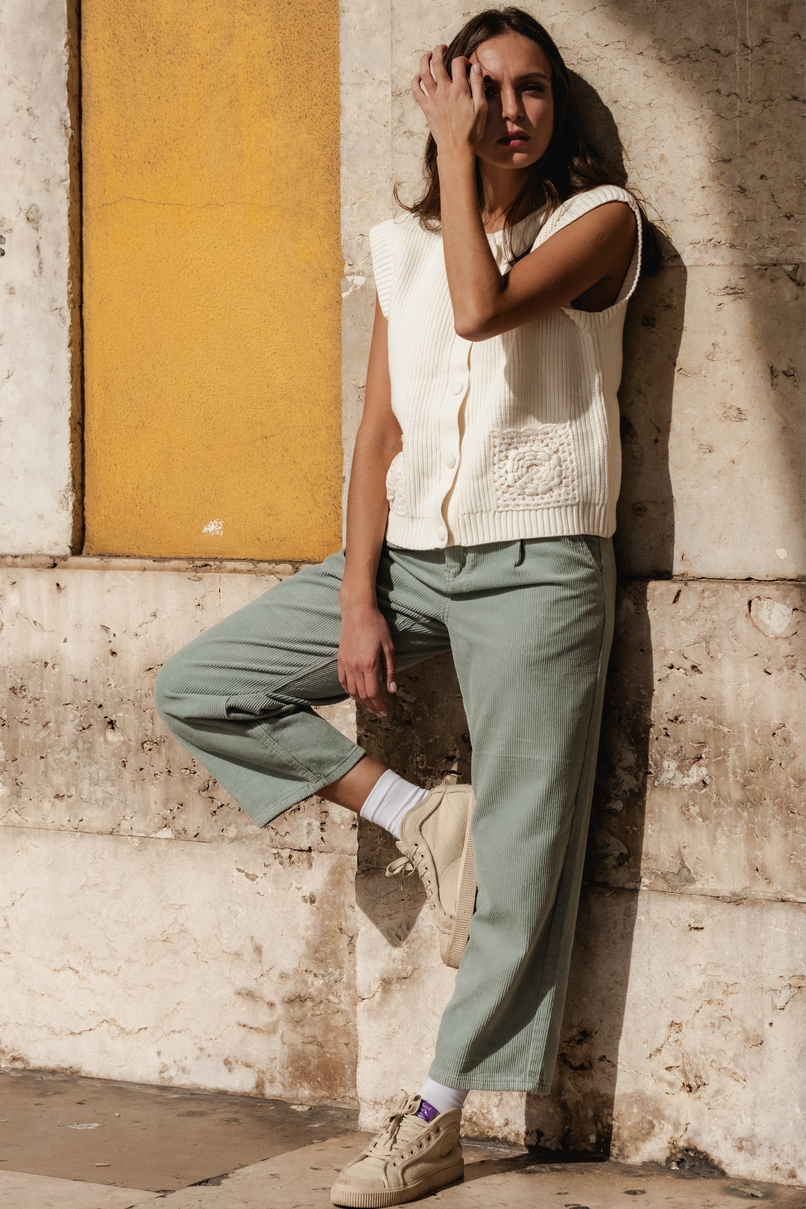 GREEN CORDUROY TROUSERS