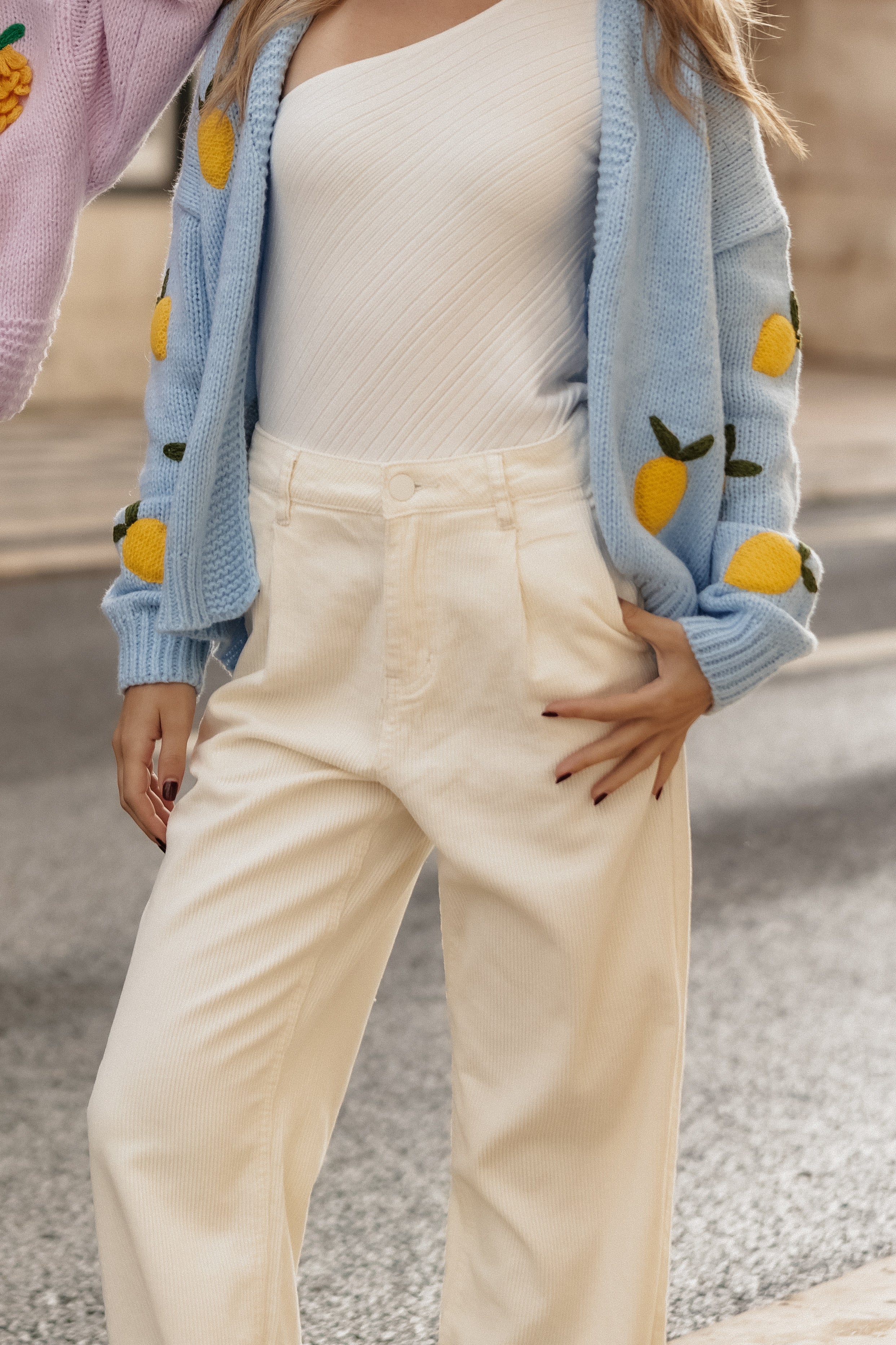 WHITE CORDUROY PANTS