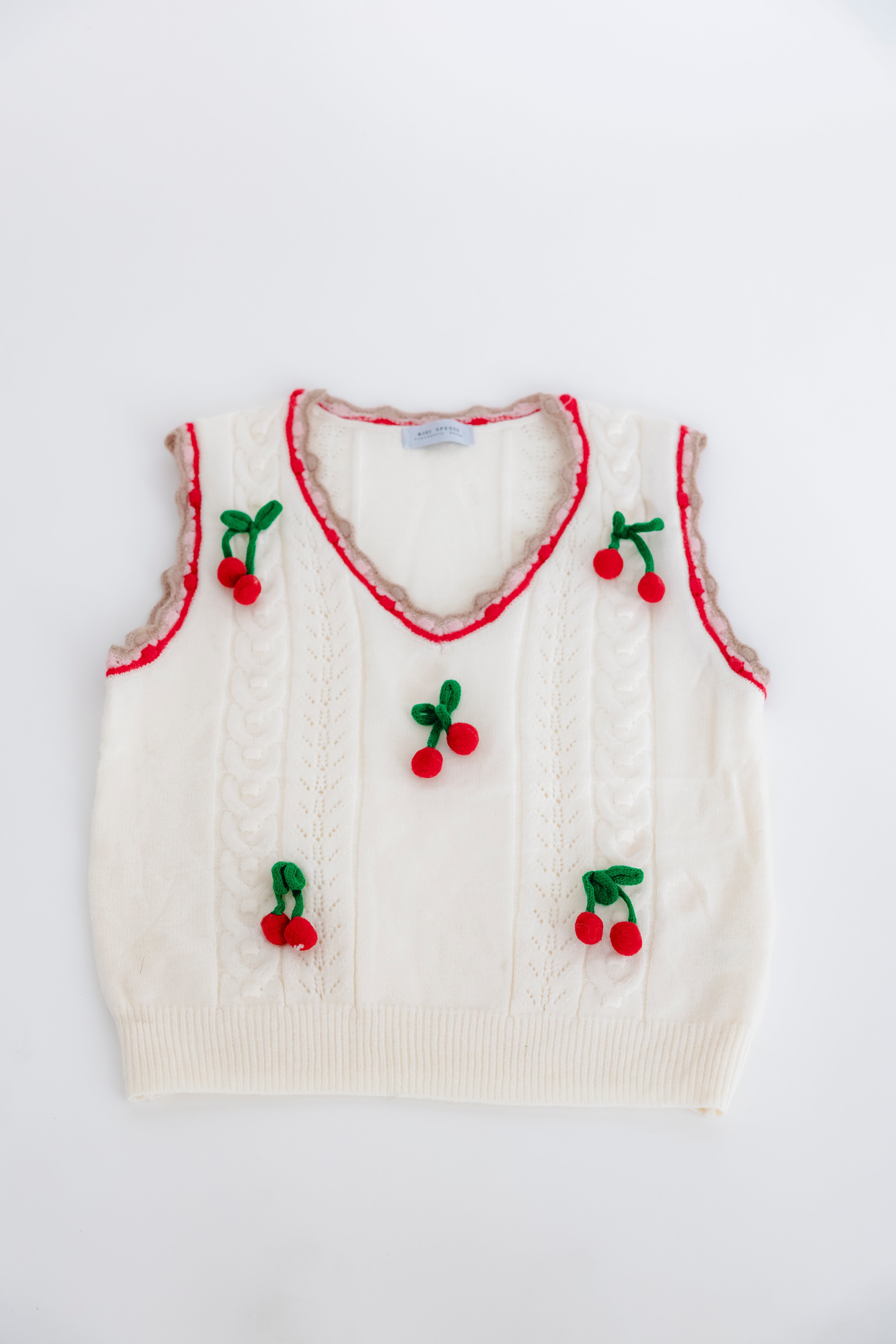 CHERRY KNIT VEST