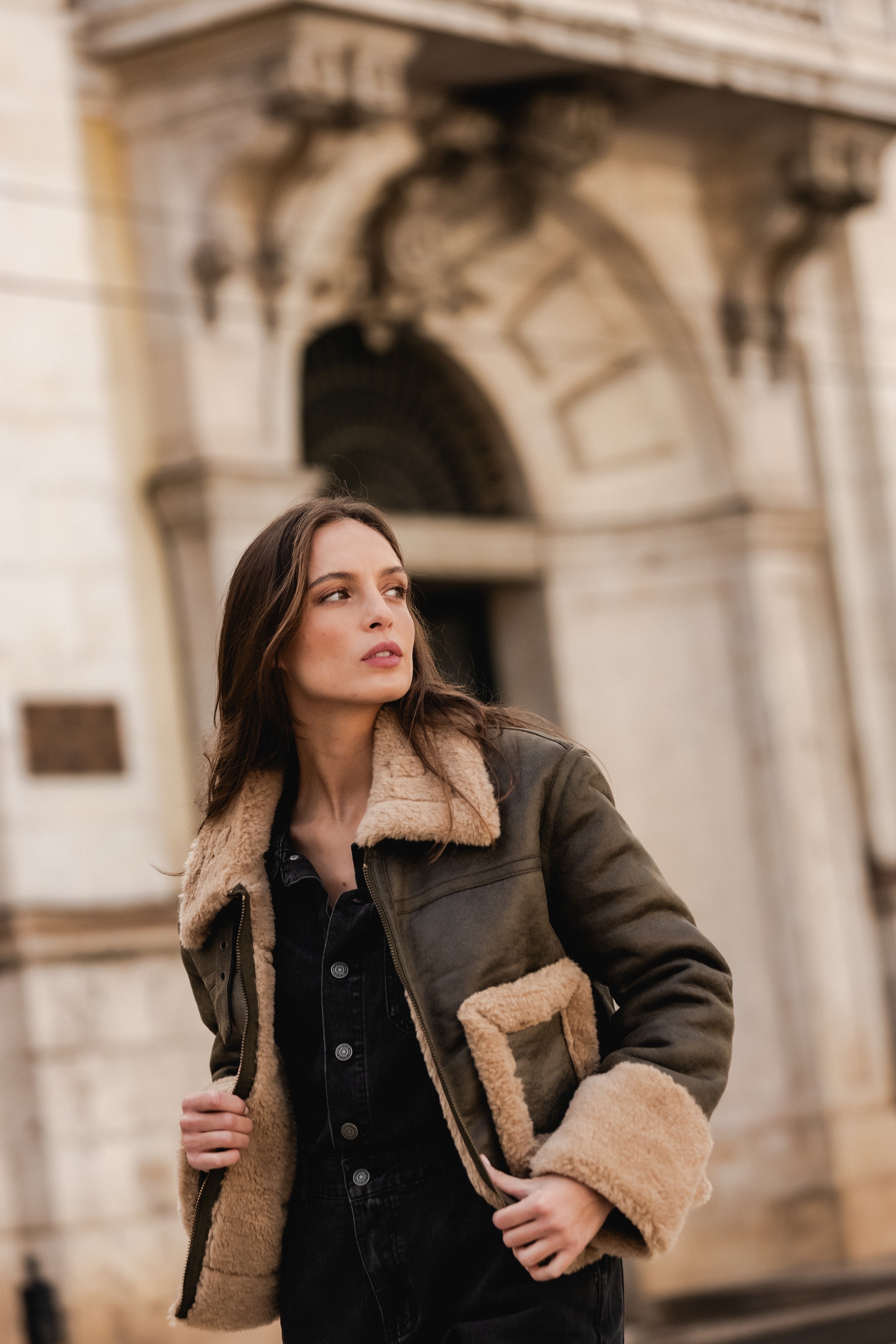FUR DARK GREEN JACKET