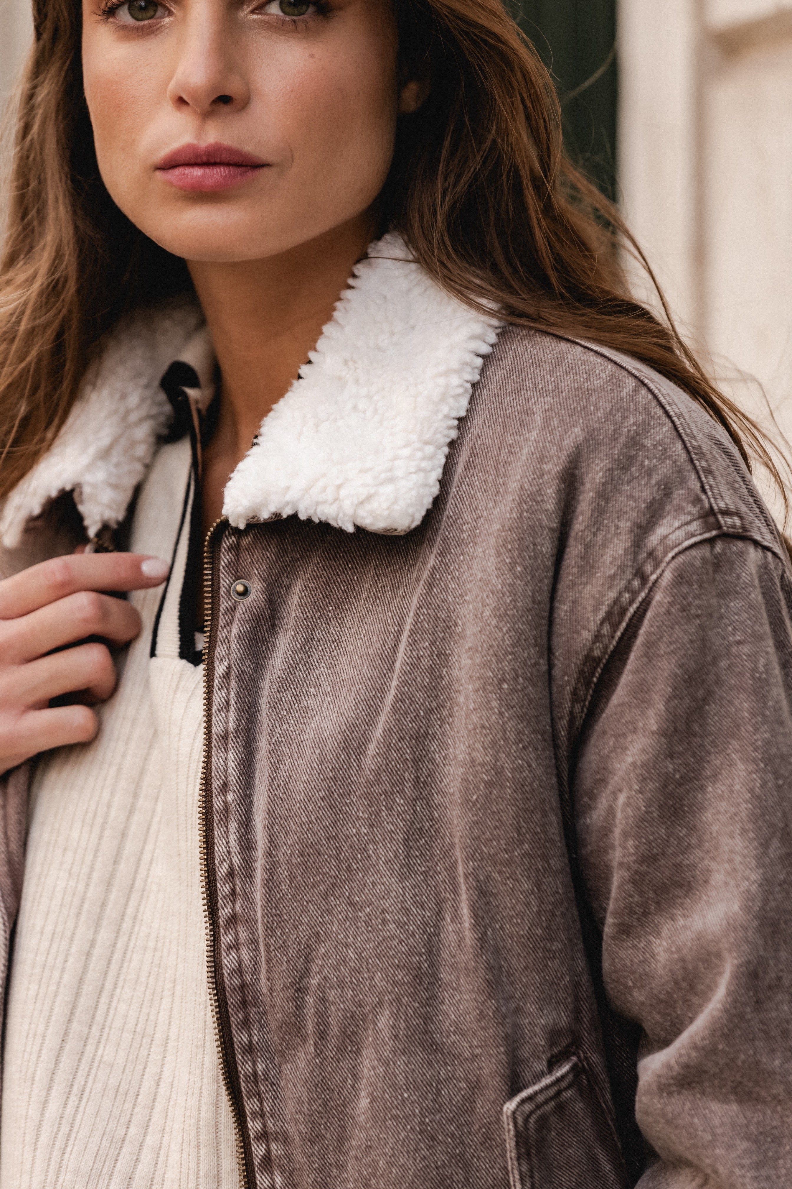 TAUPE DENIM JACKET