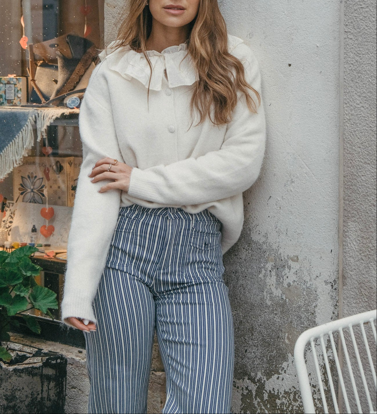 BLUE STRIPES DENIM PANTS