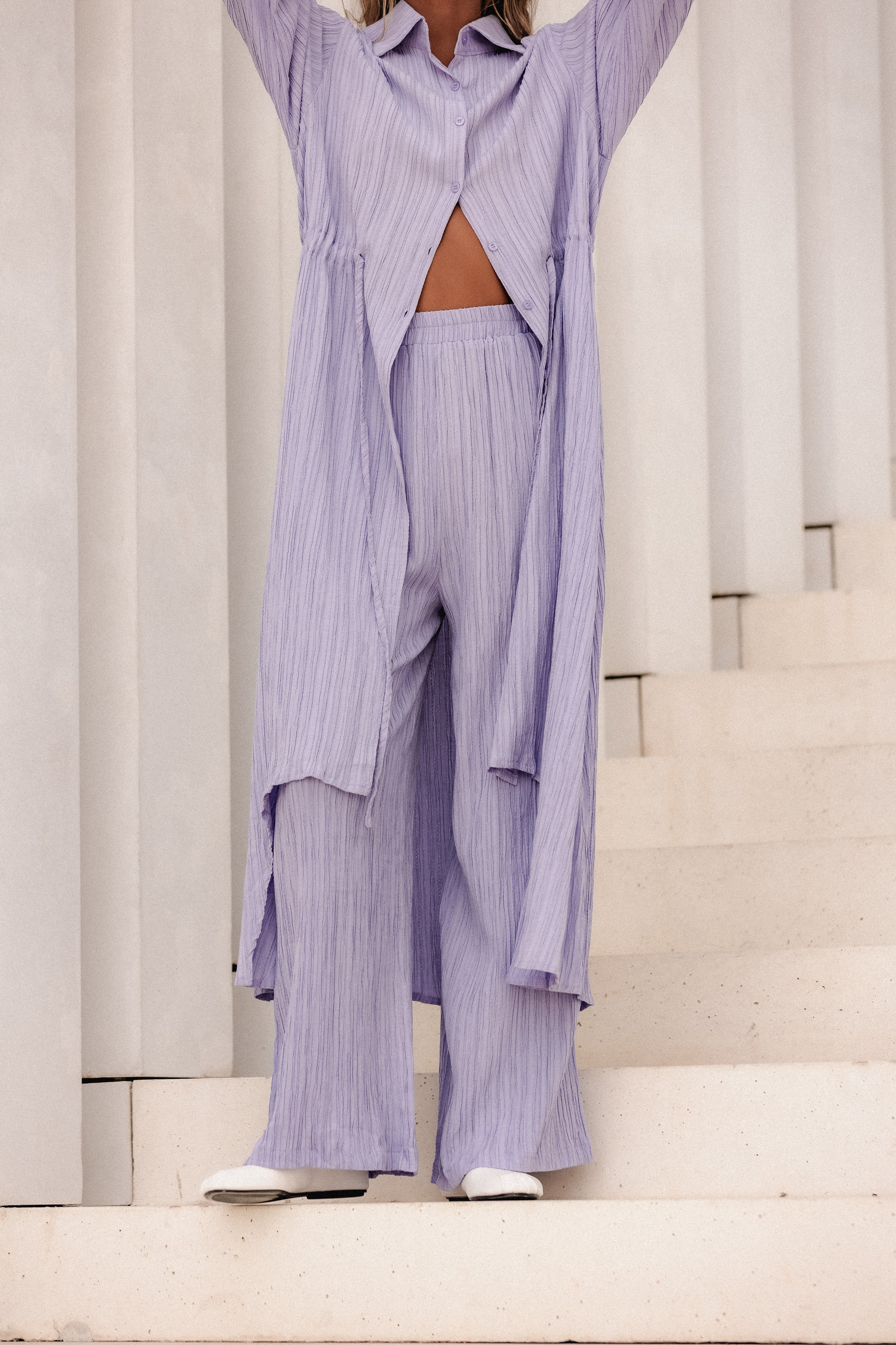 LILAC PLEATED TROUSERS