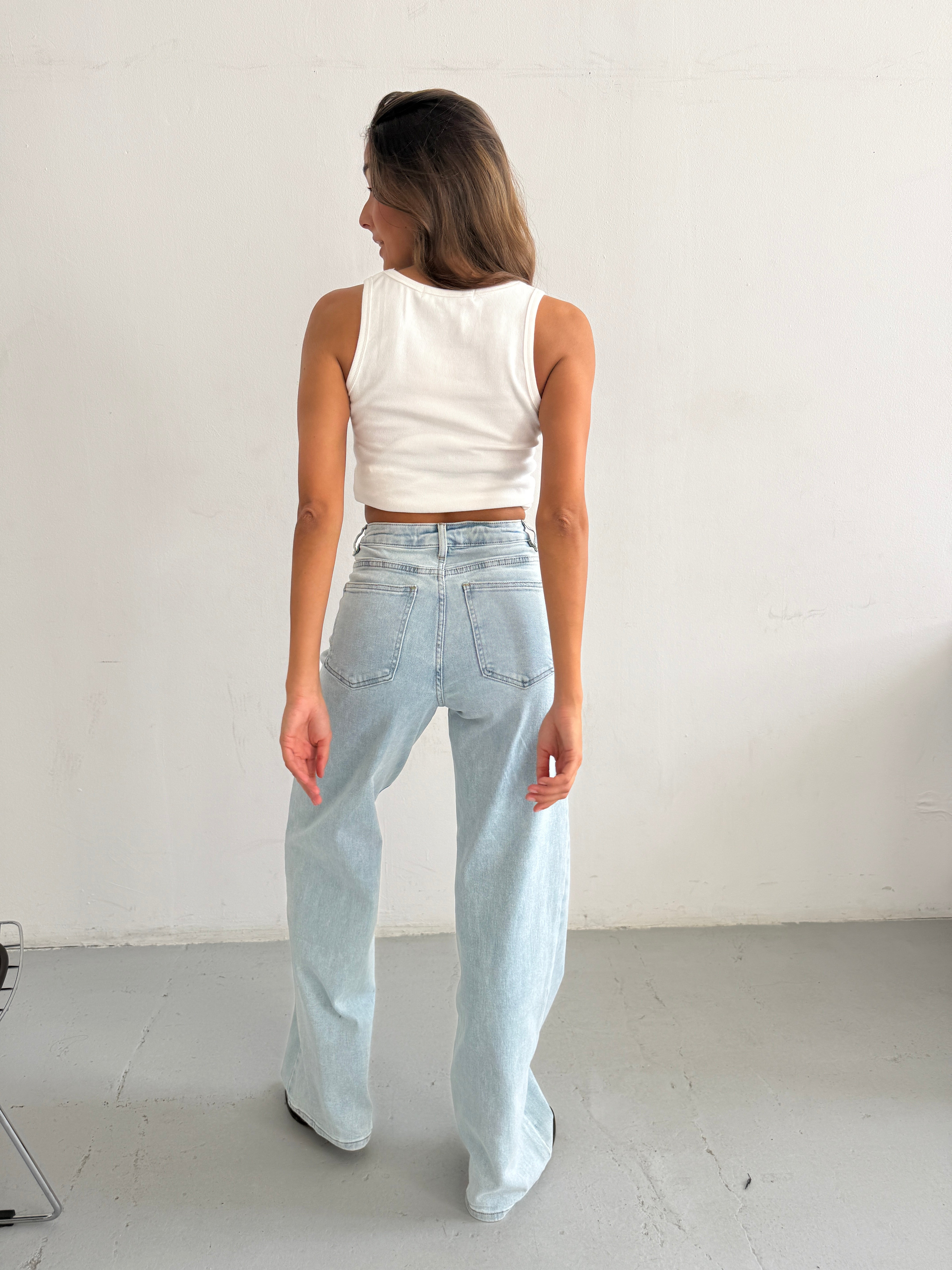 STRAPS DENIM JEANS
