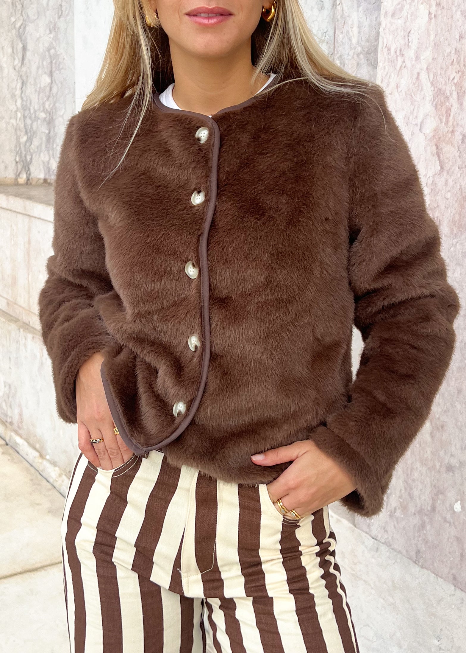 CUTEST FUR BROWN JACKET