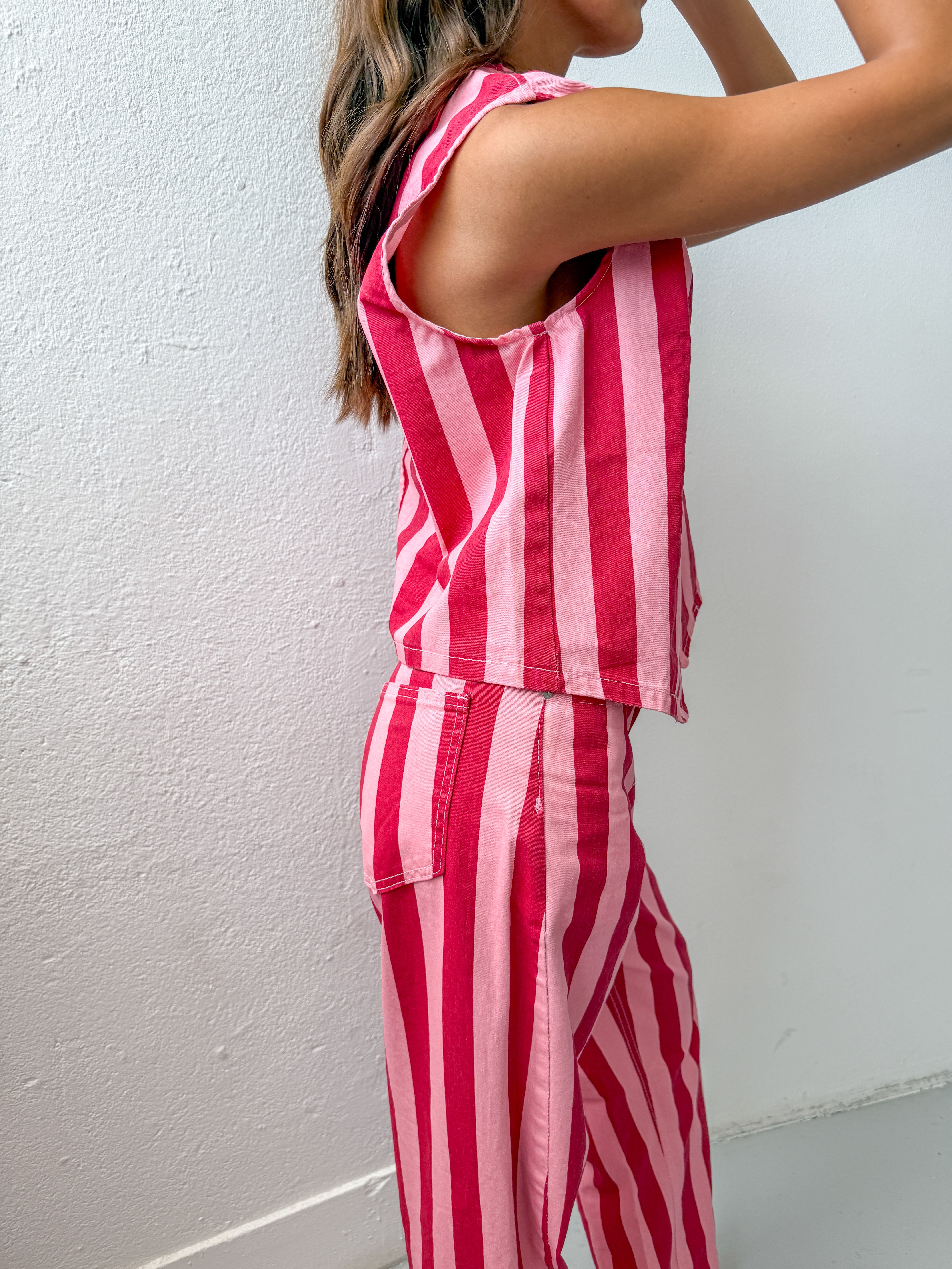 PINK STRIPES VEST