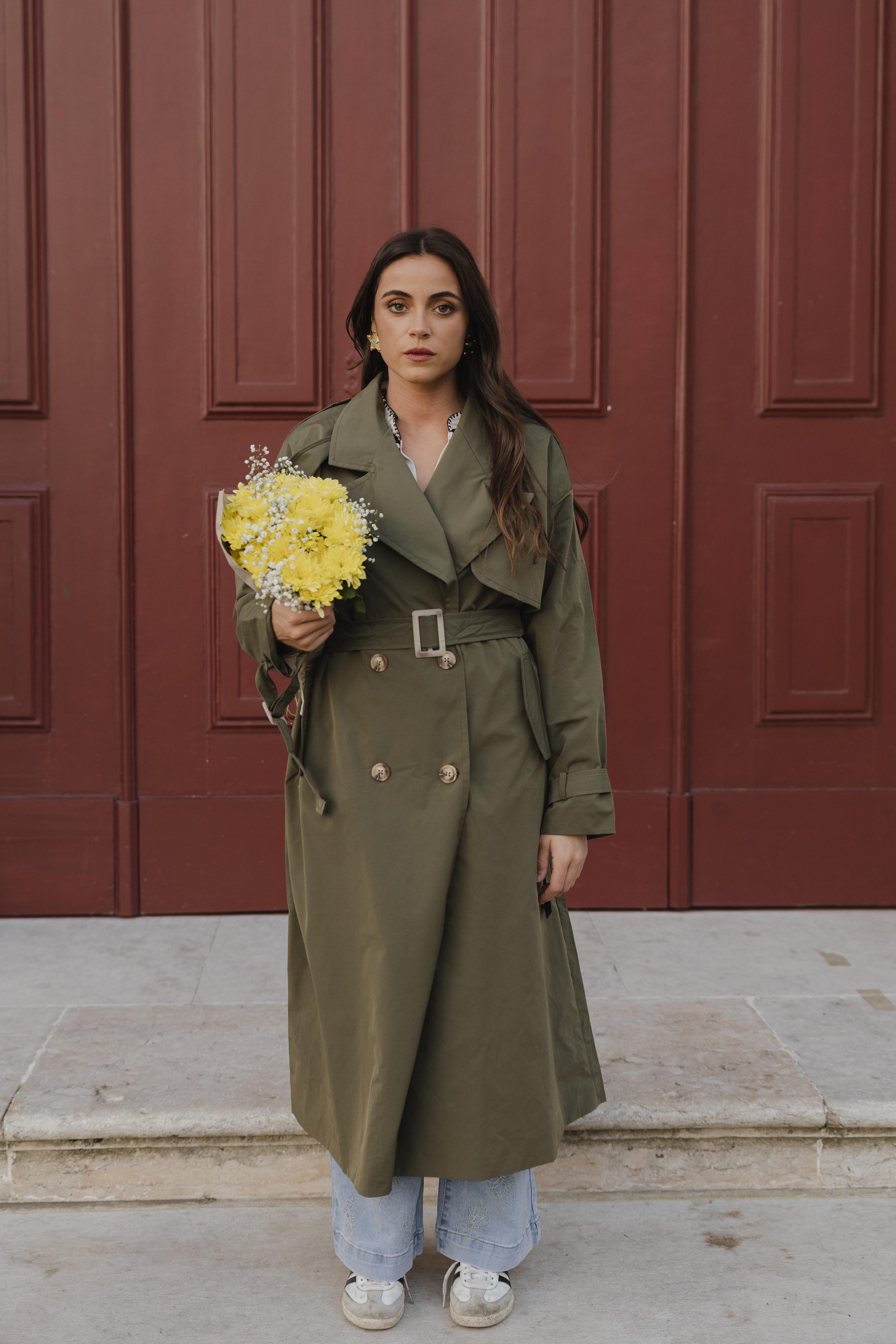GREEN TRENCH COAT