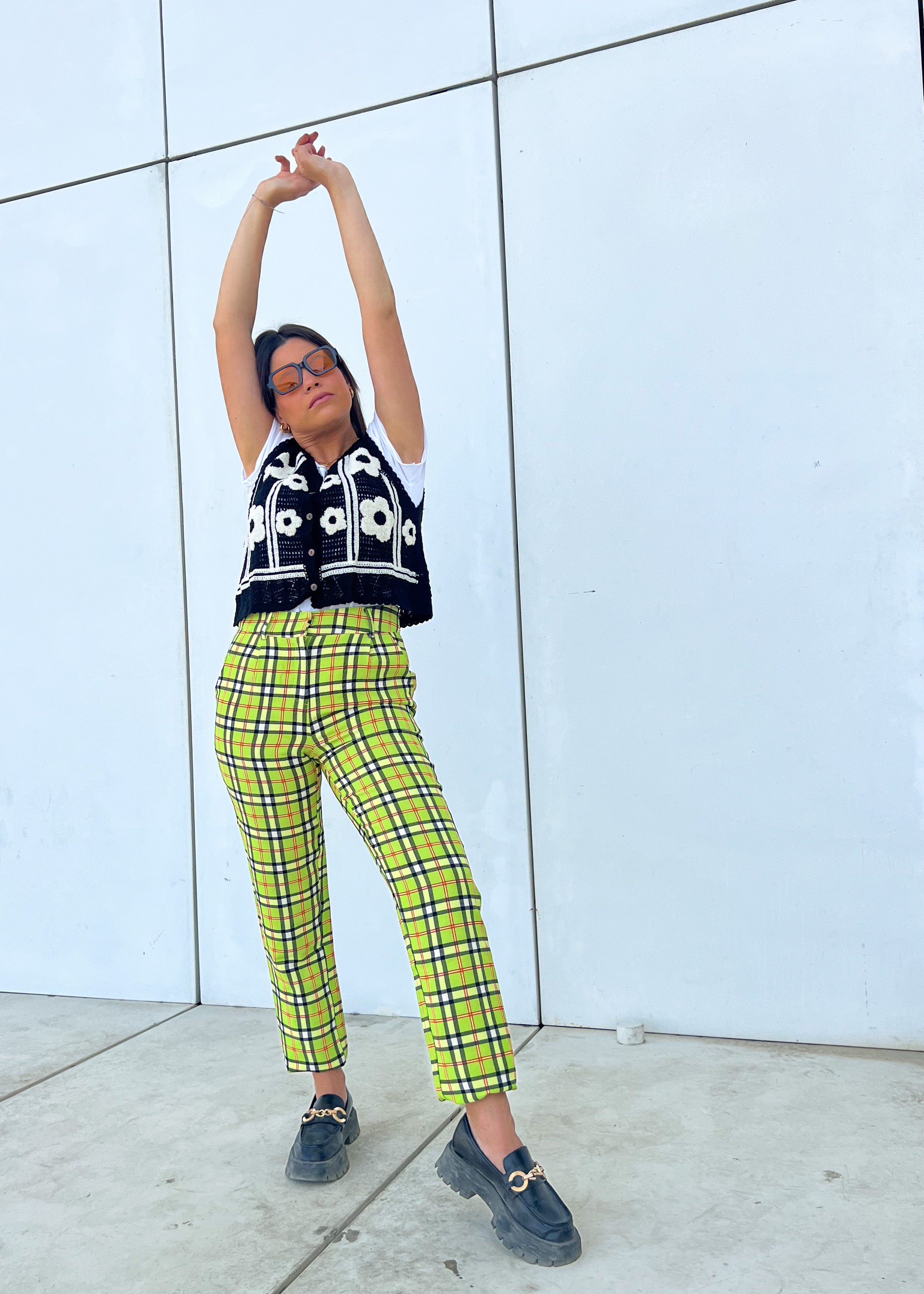 GREEN CHESS TROUSERS